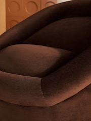 MADE.COM Dark Truffle Brown Velvet Seattle Accent Chair - Image 2 of 5