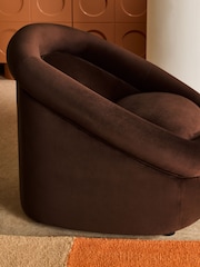 MADE.COM Dark Truffle Brown Velvet Seattle Accent Chair - Image 3 of 5