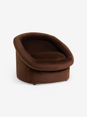 MADE.COM Dark Truffle Brown Velvet Seattle Accent Chair - Image 4 of 5