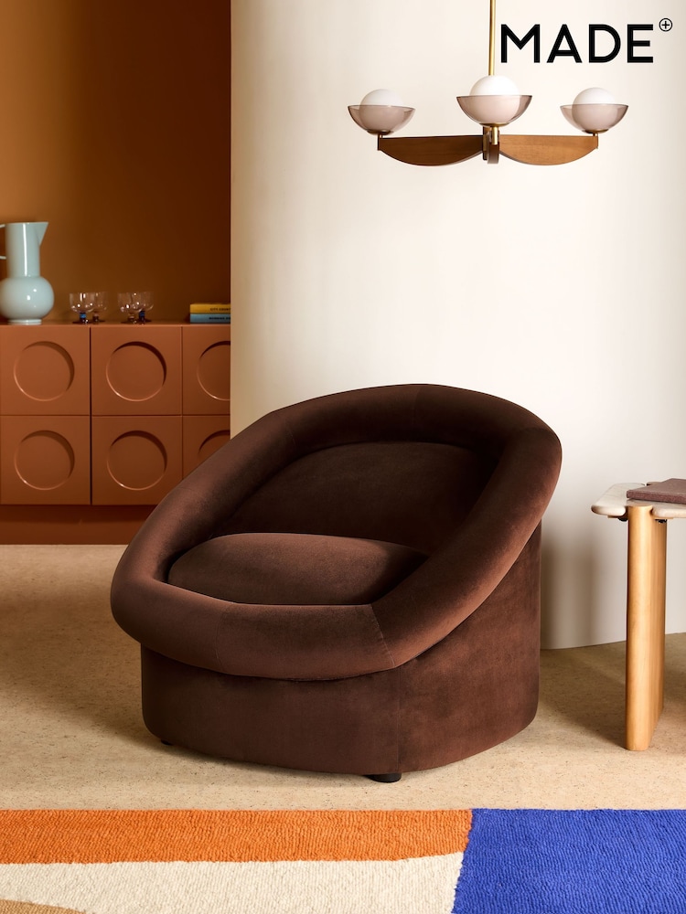 MADE.COM Chocolate Brown Seattle Accent Chair - Image 9 of 9