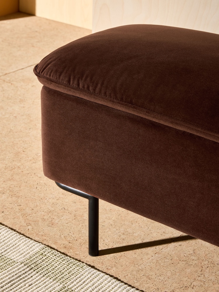 MADE.COM Chocolate Brown Harlow Storage Ottoman Bench - Image 2 of 5 MADE.COM Chocolate Brown Harlow Storage Ottoman Bench - Image 2 of 5