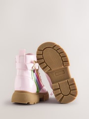 Little Bird by Jools Oliver Pink Rainbow Chunky Lace Up Boots - Image 6 of 6