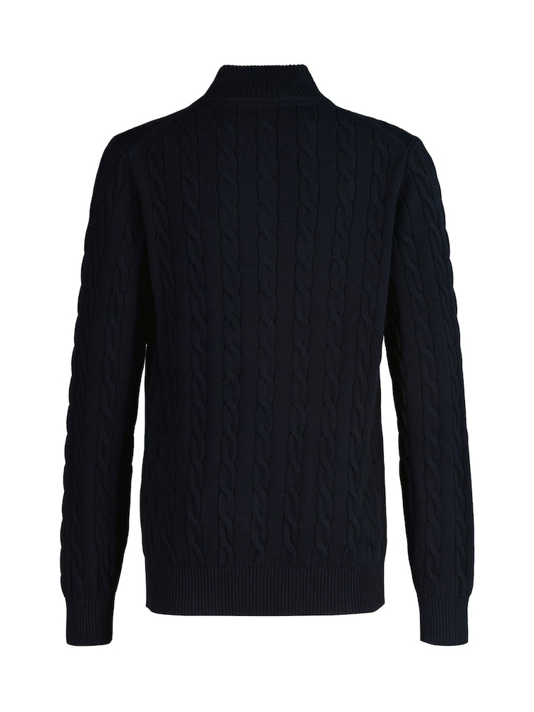 GANT Blue 100% Cotton Cable Knit Half-Zip Sweater - Image 2 of 5