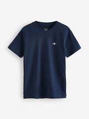 GANT Blue Crew Neck 100% Cotton T-Shirts 2 Pack - Image 2 of 3