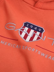 GANT Orange Archive Shield Hoodie - Image 3 of 3