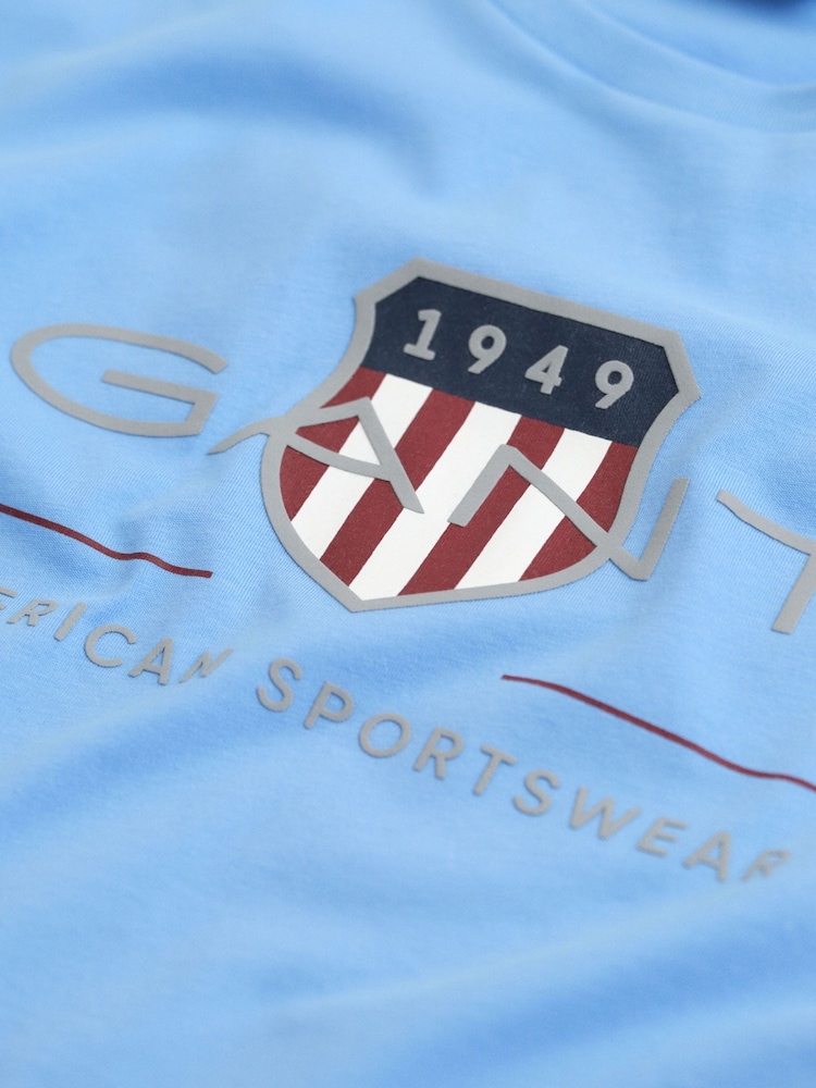 GANT Blue Archive Shield 100% Organic Cotton T-Shirt - Image 2 of 2