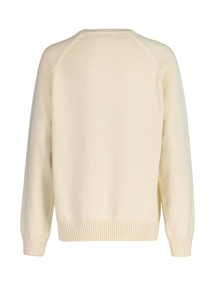 GANT Cream 100% Cotton Graphic Raglan Crew Neck Sweatshirt - Image 2 of 3