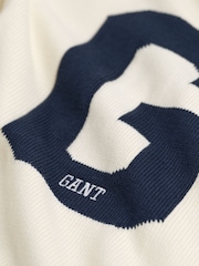 GANT Cream 100% Cotton Graphic Raglan Crew Neck Sweatshirt - Image 3 of 3