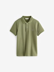 GANT Green 100% Cotton Shield Piqué Polo Shirt - Image 1 of 3