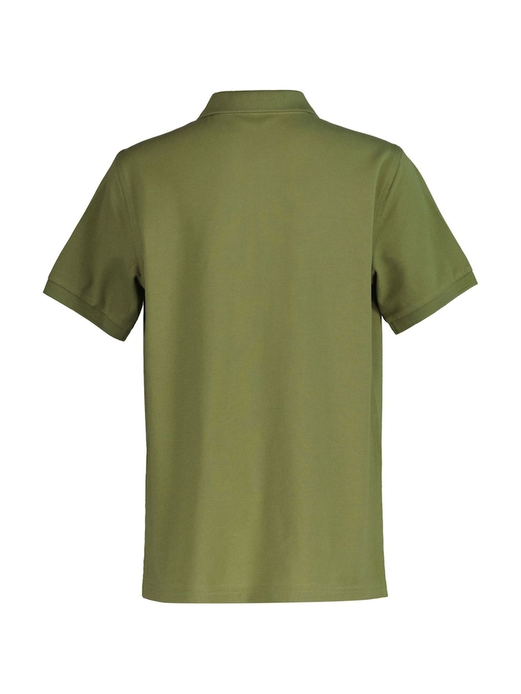 GANT Green 100% Cotton Shield Piqué Polo Shirt - Image 2 of 3