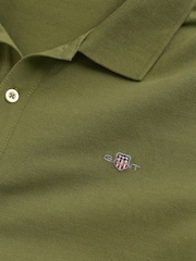 GANT Green 100% Cotton Shield Piqué Polo Shirt - Image 3 of 3