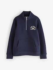 GANT Blue Graophic Half Zip Sweatshirt - Image 1 of 1
