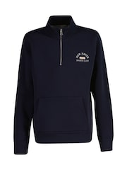 GANT Blue Graophic Half Zip Sweatshirt - Image 2 of 4