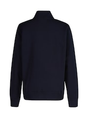 GANT Blue Graophic Half Zip Sweatshirt - Image 3 of 4