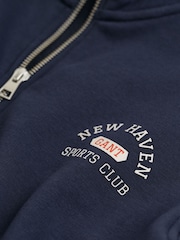 GANT Blue Graophic Half Zip Sweatshirt - Image 4 of 4
