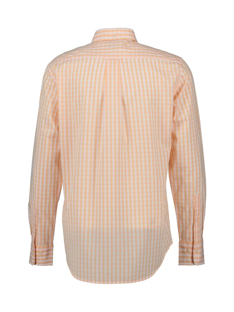 GANT Orange Regular Fit Classic Poplin Gingham 100% Cotton Shirt - Image 2 of 2