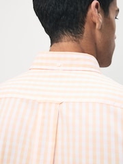 GANT Orange Gingham Pattern Poplin Shirt - Image 4 of 6