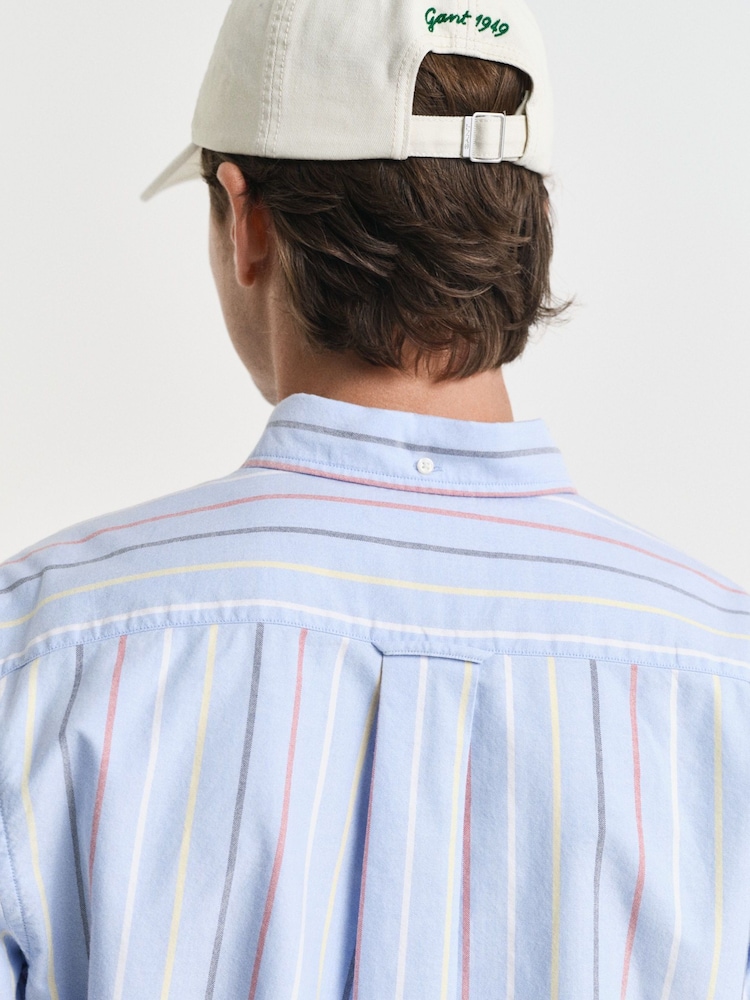 GANT Blue Regular Fit 100% Cotton Classic Oxford Striped Shirt - Image 5 of 5 GANT Blue Regular Fit 100% Cotton Classic Oxford Striped Shirt - Image 5 of 5
