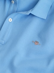 GANT Blue 100% Cotton Shield Piqué Polo Shirt - Image 2 of 2