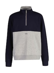 GANT Grey Blocked Half Zip Sweatshirt - Image 2 of 4