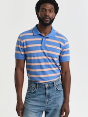GANT Blue Chrome Striped Polo Shirt - Image 1 of 4