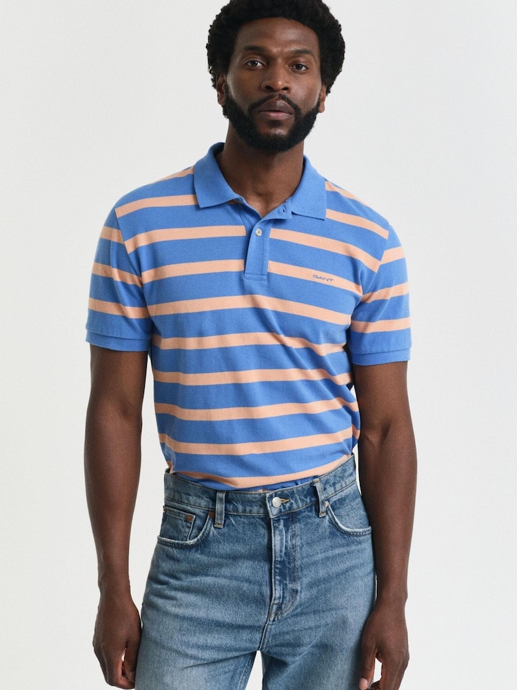 GANT Blue Chrome Striped Polo Shirt - Image 1 of 4