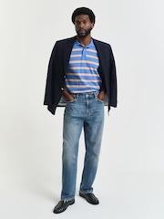 GANT Blue Chrome Striped Polo Shirt - Image 2 of 4