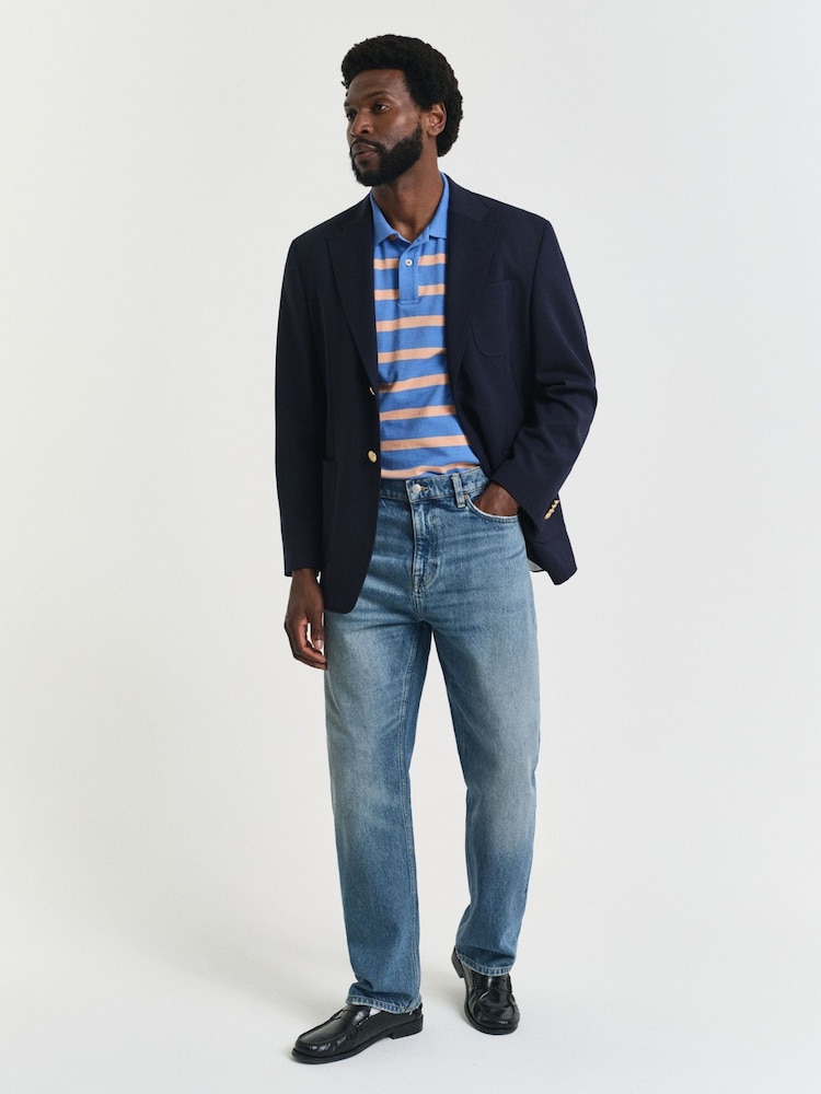 GANT Blue Chrome Striped Polo Shirt - Image 4 of 4