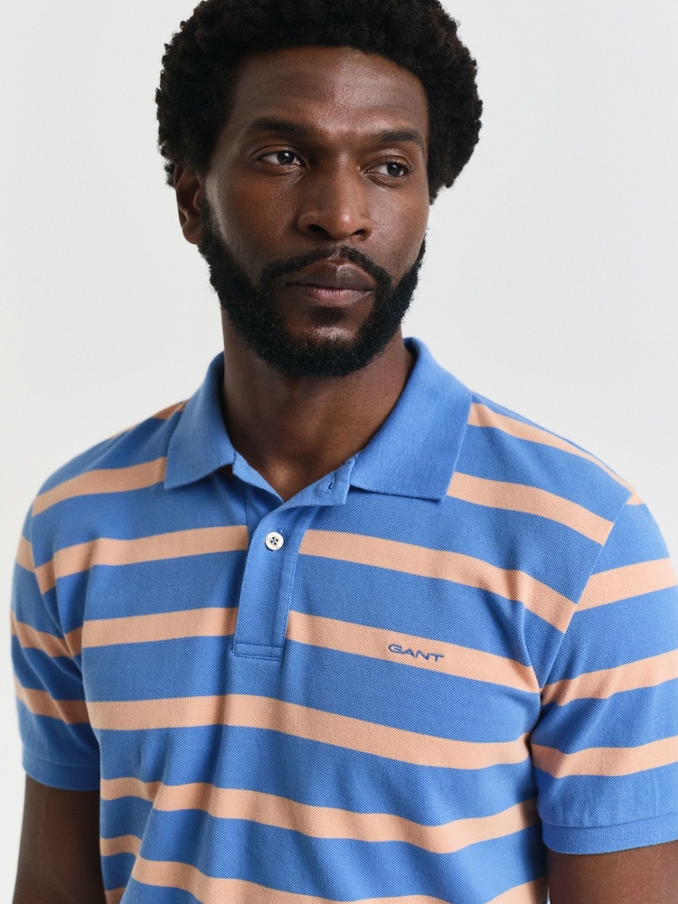 GANT Blue Chrome Striped Polo Shirt - Image 4 of 4
