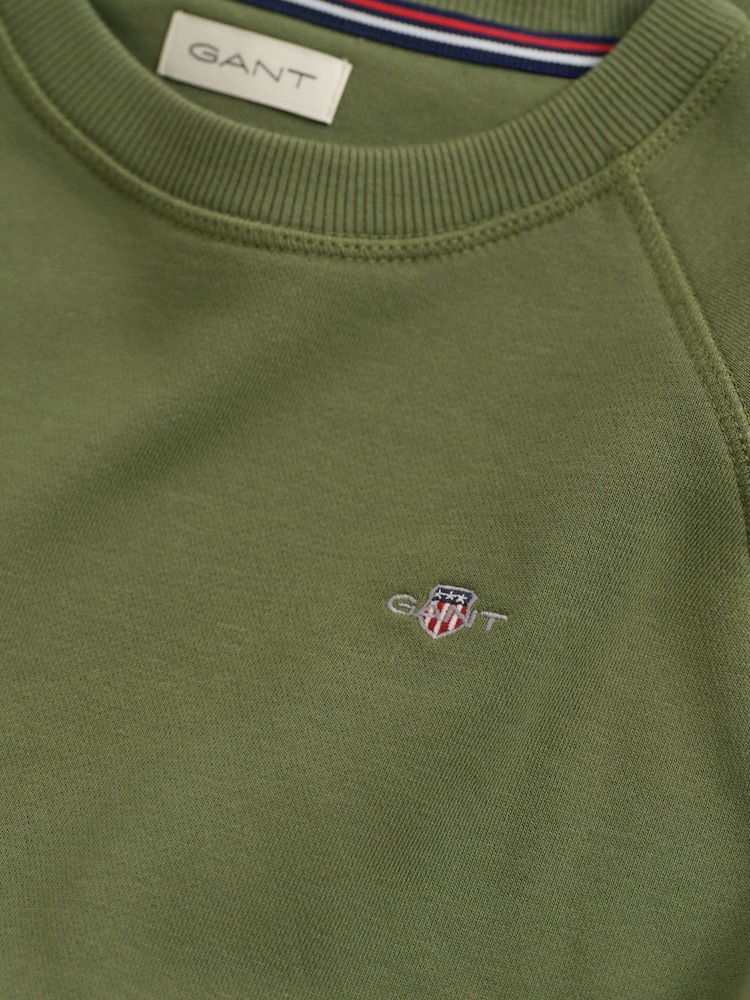 GANT Green Shield Crew Neck Sweatshirt - Image 4 of 4