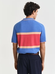 GANT Blue Colour Blocked Polo Shirt - Image 2 of 5