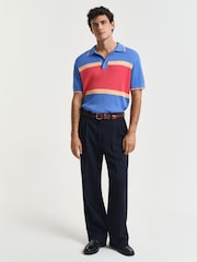 GANT Blue Colour Blocked Polo Shirt - Image 4 of 5