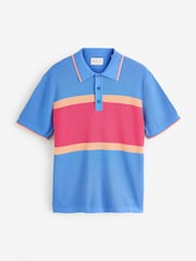 GANT Blue Colour Blocked Polo Shirt - Image 5 of 5