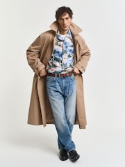 GANT Blue Relaxed Fit 100% Cotton Resort Island Print Shirt - Image 4 of 5