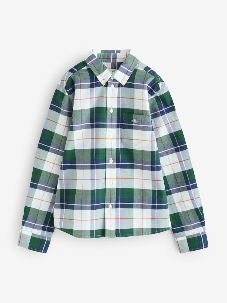 GANT Green Oxford Checked Shirt - Image 1 of 5