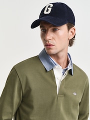 GANT Green 100% Cotton Chambray Heavy Rugger Polo Shirt - Image 3 of 5