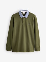 GANT Green 100% Cotton Chambray Heavy Rugger Polo Shirt - Image 5 of 5