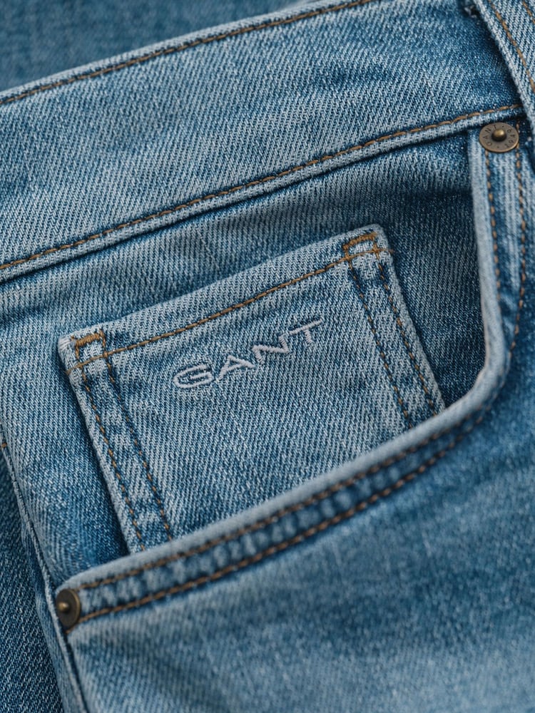 GANT Blue Straight Fit Jeans - Image 4 of 4