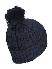 Jack Wolfskin Blue Pompom Beanie Hat - Image 2 de 3