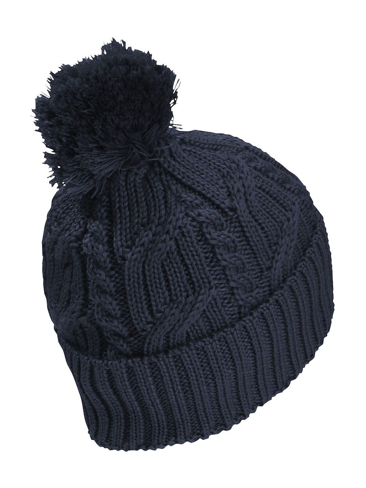 Jack Wolfskin Blue Pompom Beanie Hat - Image 2 de 3