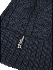 Jack Wolfskin Blue Pompom Beanie Hat - Image 3 de 3