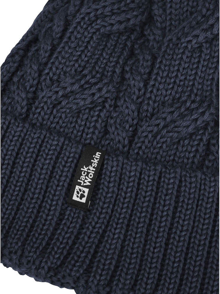 Jack Wolfskin Blue Pompom Beanie Hat - Image 3 de 3