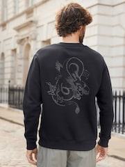 Black/Green Cotton Rich Crew Graphic Sweatshirts 2 Pack - Image 10 of 17