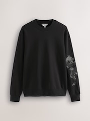 Black/Green Cotton Rich Crew Graphic Sweatshirts 2 Pack - Image 12 of 17