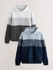 Blue/Grey Marl Panel Blocking Hoodies 2 Pack - Image 18 of 21