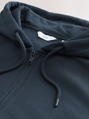 Black/Navy Blue Cotton-Rich Jersey Zip Up Hoodies 2 Pack - Image 15 of 16