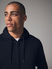 Black/Navy Blue Cotton-Rich Jersey Zip Up Hoodies 2 Pack - Image 7 of 16