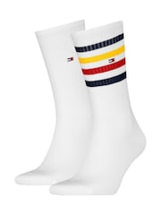 Tommy Hilfiger White Men Sport Socks 2 Pack - Image 1 of 2
