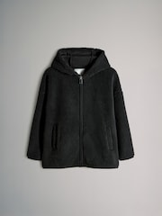 The Set Black/Cream 2 Pack Borg Fleece Zip Through Hoodies - Image 3 of 5