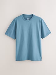 Blue/Black/Orange/Green/Grey/Ecru White Regular Fit Essential Cotton T-Shirts 6 Pack - Image 9 of 9